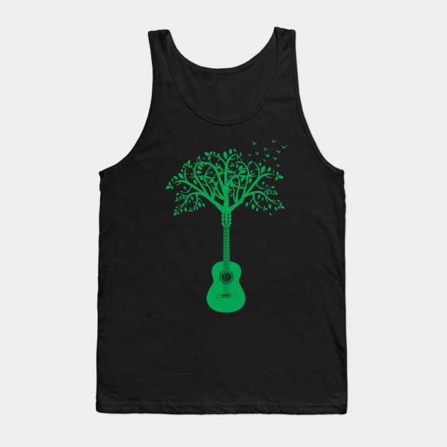 Classical Guitar Tree Green Tank Top by nightsworthy